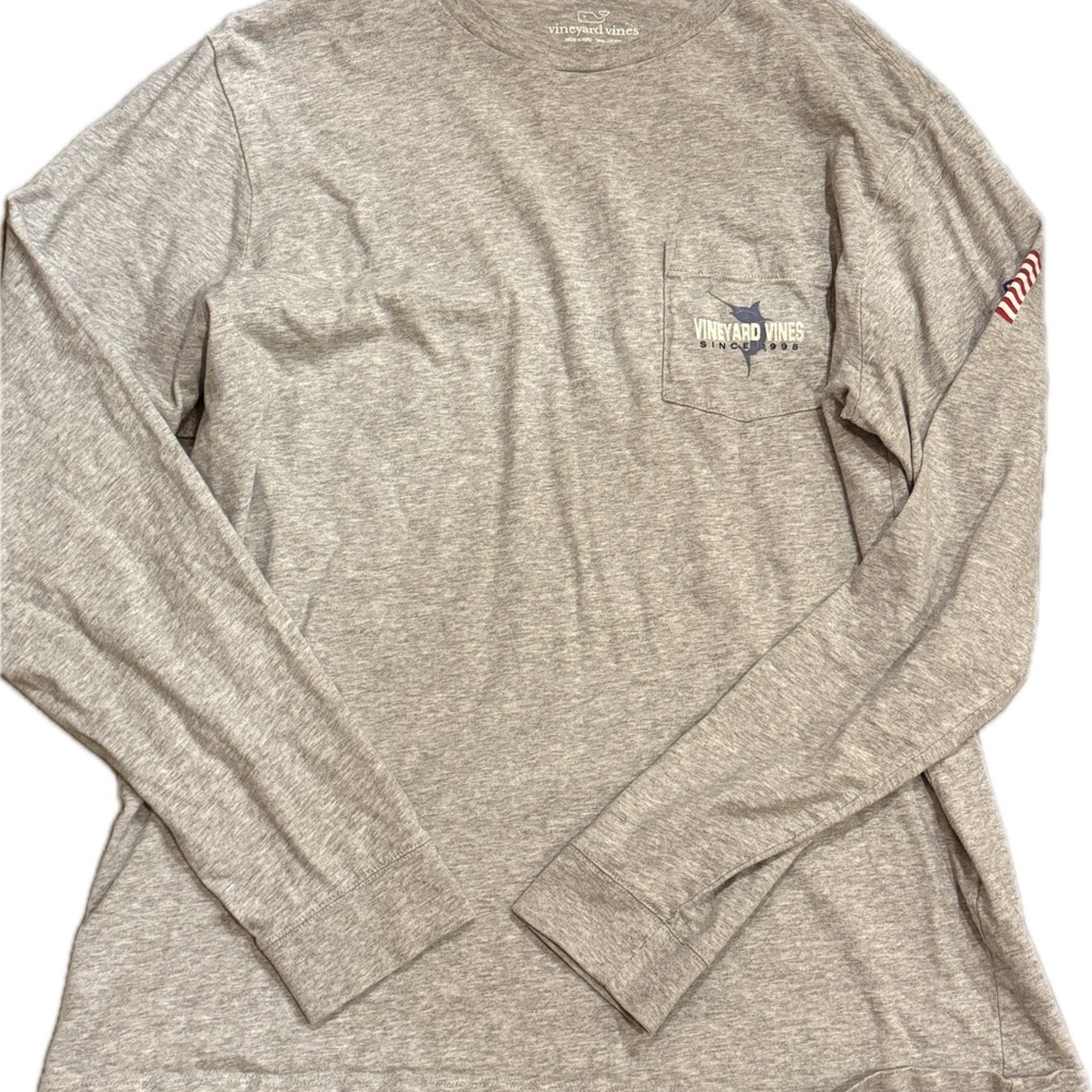 Vineyard Vines Men's‎ Heather Gray Long Sleeve Tee Large